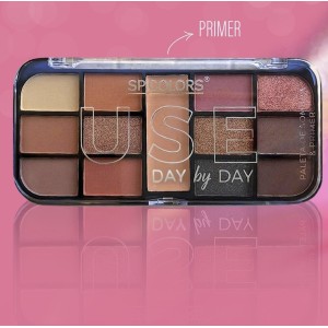 SP160 PALETA DE SOMBRAS E PRIMER USE DAY BY DAY SP COLORS C/ 24