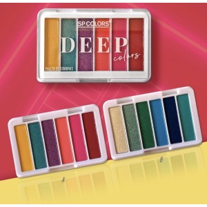 SP185 PALETA DE SOMBRAS 6 CORES DEEP SP COLORS C/ 36