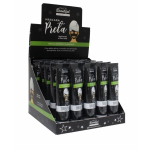 FB126 MÁSCARA FACIAL PRETA BISNAGA FACE BEAUTIFUL C/25