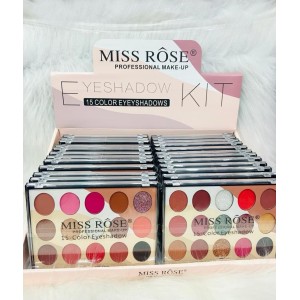 7001-077MY24 PALETA DE SOMBRAS 15 CORES MISS RÔSE C/24